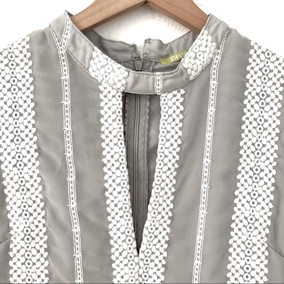 Gianni Bini Eryn Crochet Stripe Midi Dress Size Small - Picture 7 of 16